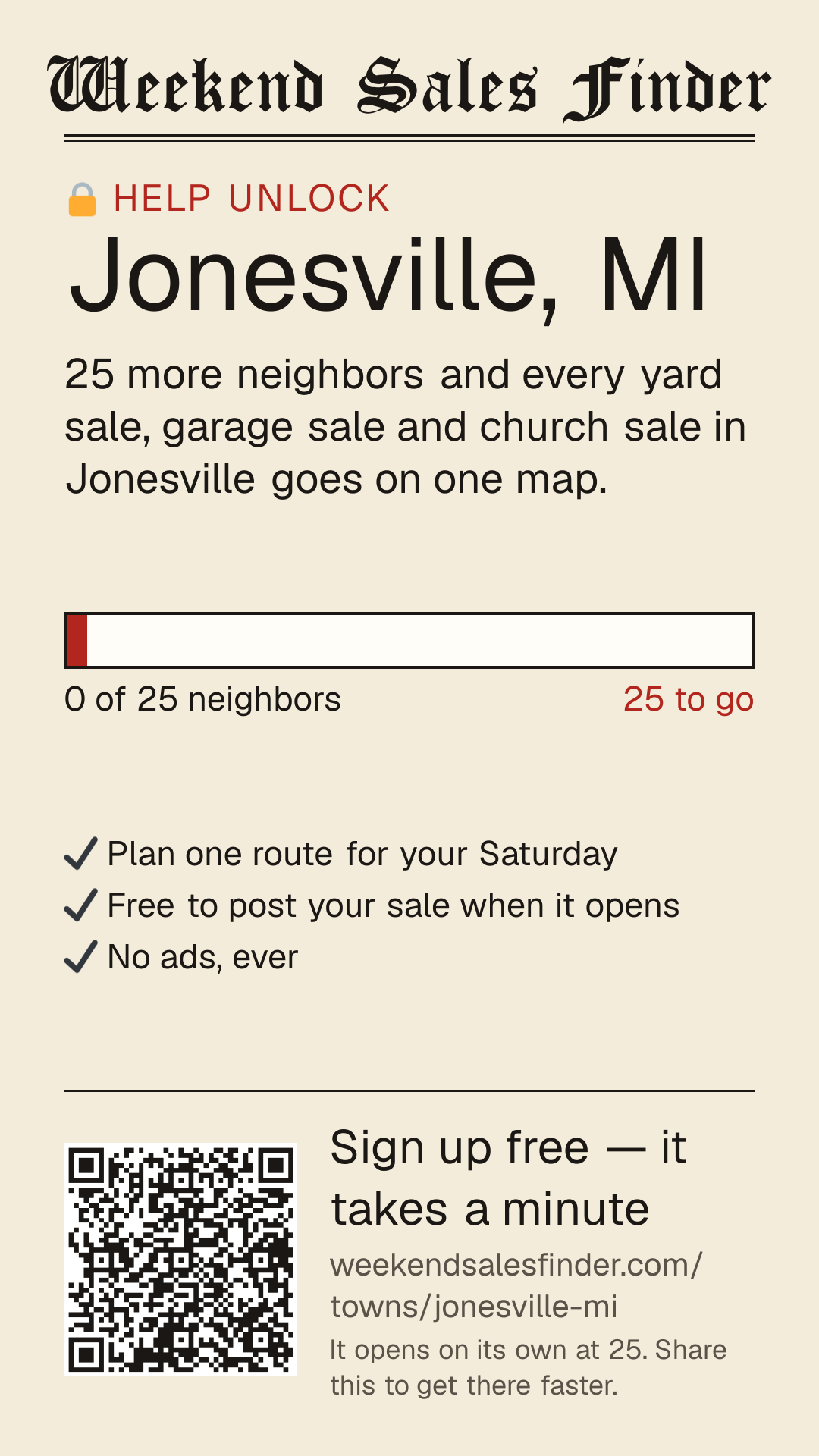 Phone story for unlocking Jonesville