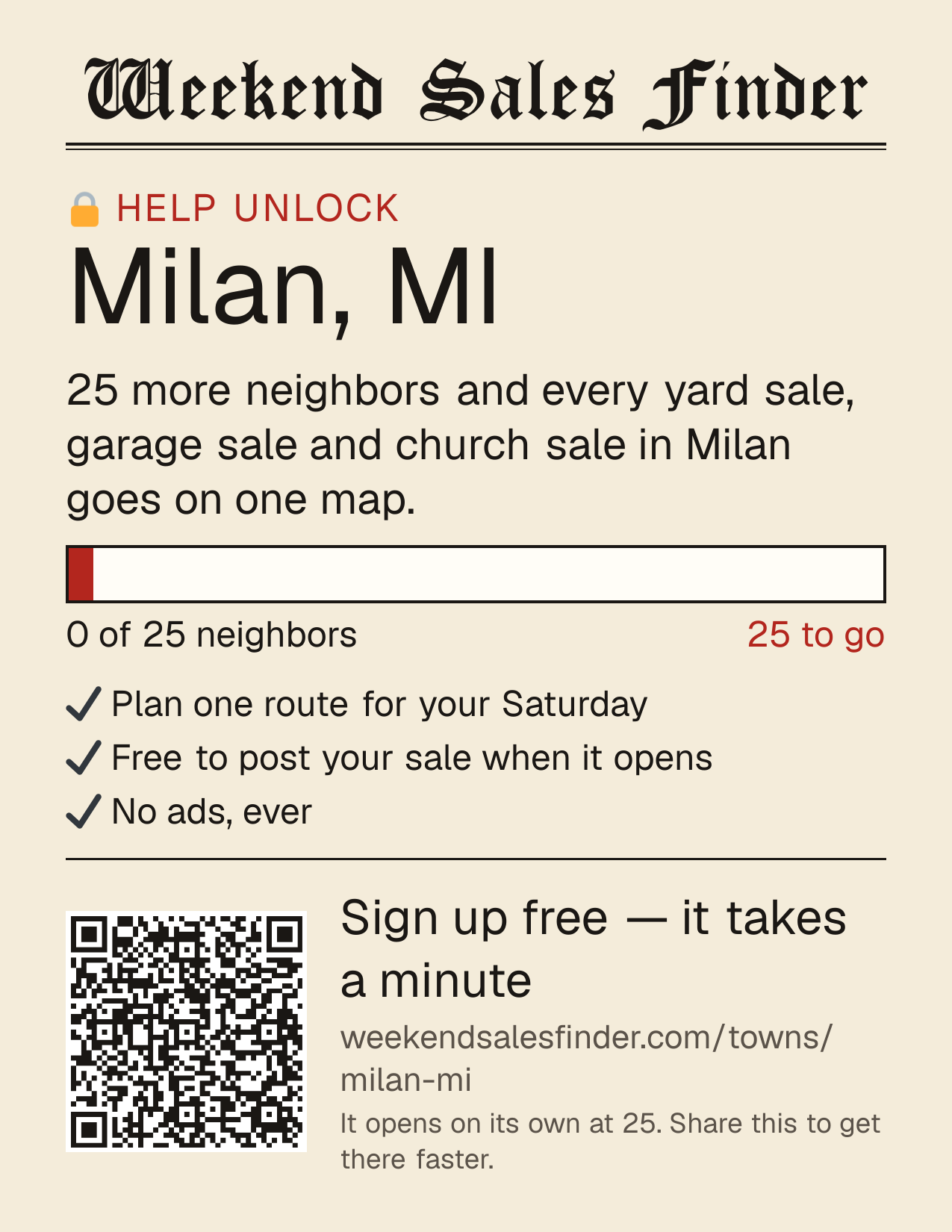 Printable poster for unlocking Milan