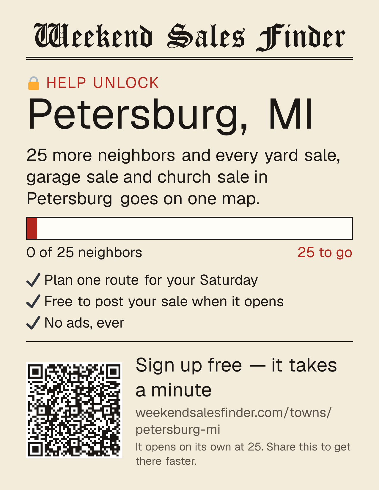 Printable poster for unlocking Petersburg