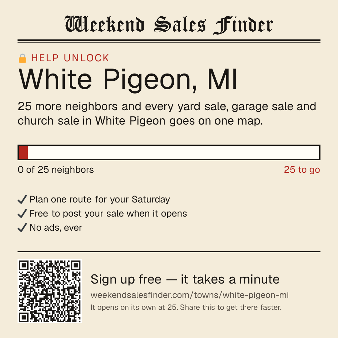 Square post for unlocking White Pigeon